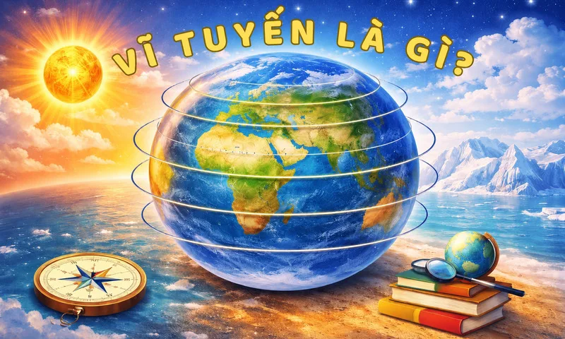 Vĩ tuyến là các đường tròn tưởng tượng song song với Xích đạo, chạy theo hướng Đông – Tây trên bề mặt Trái Đất.