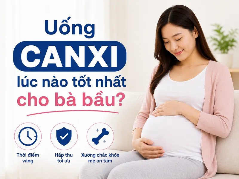 Uống canxi lúc nào tốt nhất cho bà bầu phụ thuộc vào dạng canxi, bữa ăn, liều dùng và các vi chất đang sử dụng.